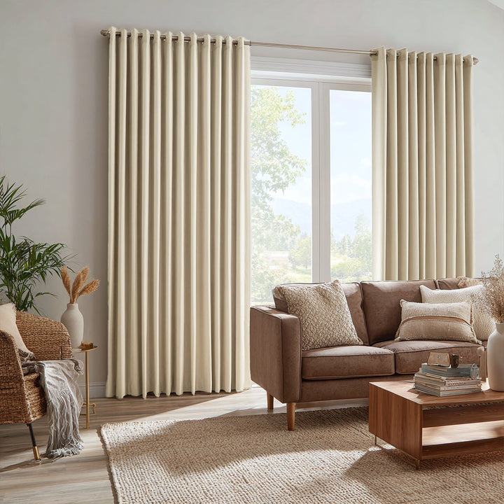 Celeste Cotton Pleated Blackout Curtains For Living Room Bedroom Grommet
