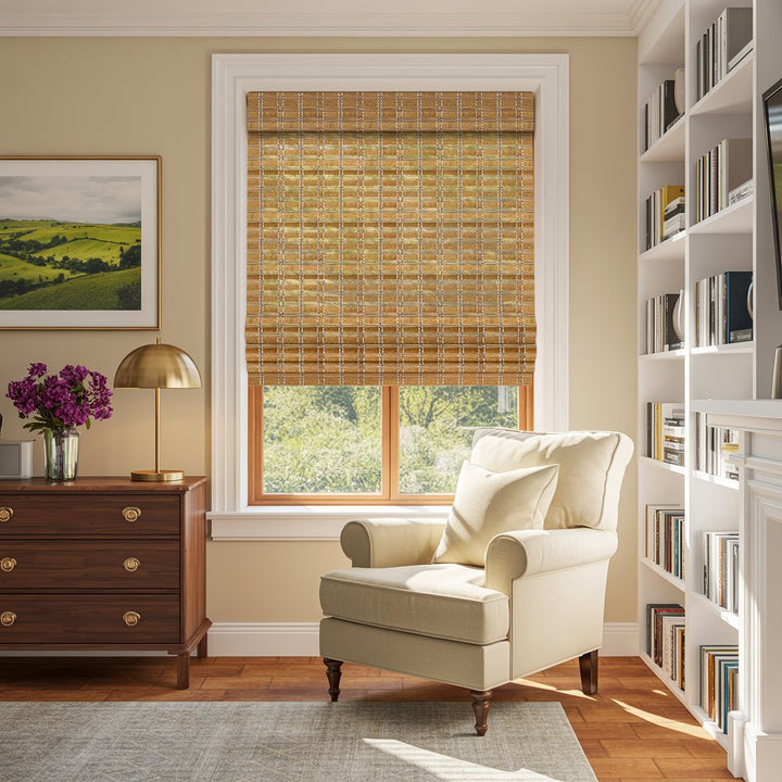 100% Bamboo Woven Shade - Caramel Brown