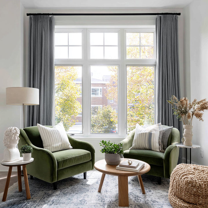 Biface Cotton-Linen Textured 100% Blackout Curtains