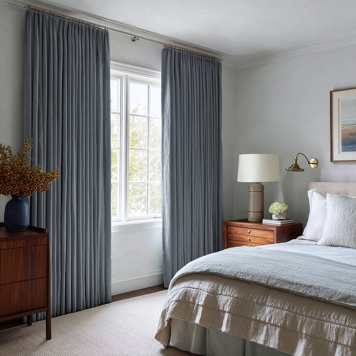 Nocturne 100% Blackout Linen Pleated Curtains