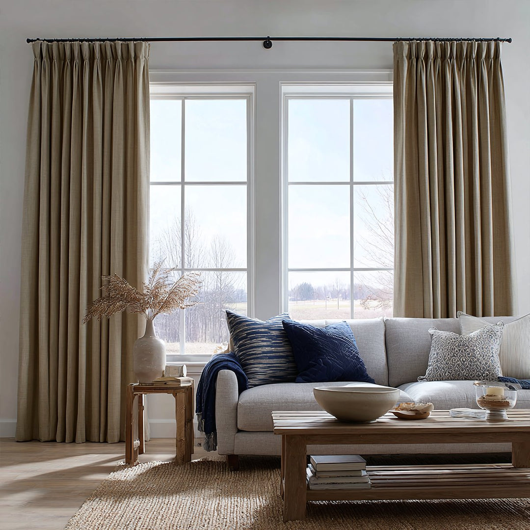 Lume Linen Blackout Custom Curtains Breathable Pinch Pleat