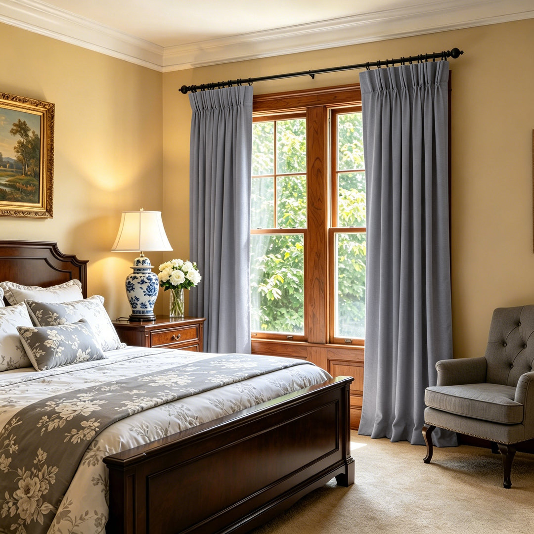 Nox Custom Pinch Pleat Linen 100% Blackout Curtains