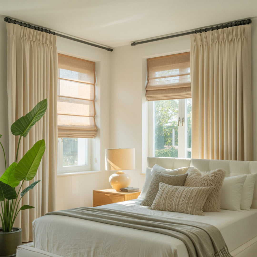 Canvas Linen Pleated Blackout Curtains Heavyweight Elegant Custom Modern Solid Drapes