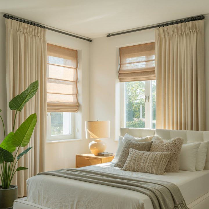 Canvas Linen Pleated Blackout Curtains Heavyweight Elegant Custom Modern Solid Drapes