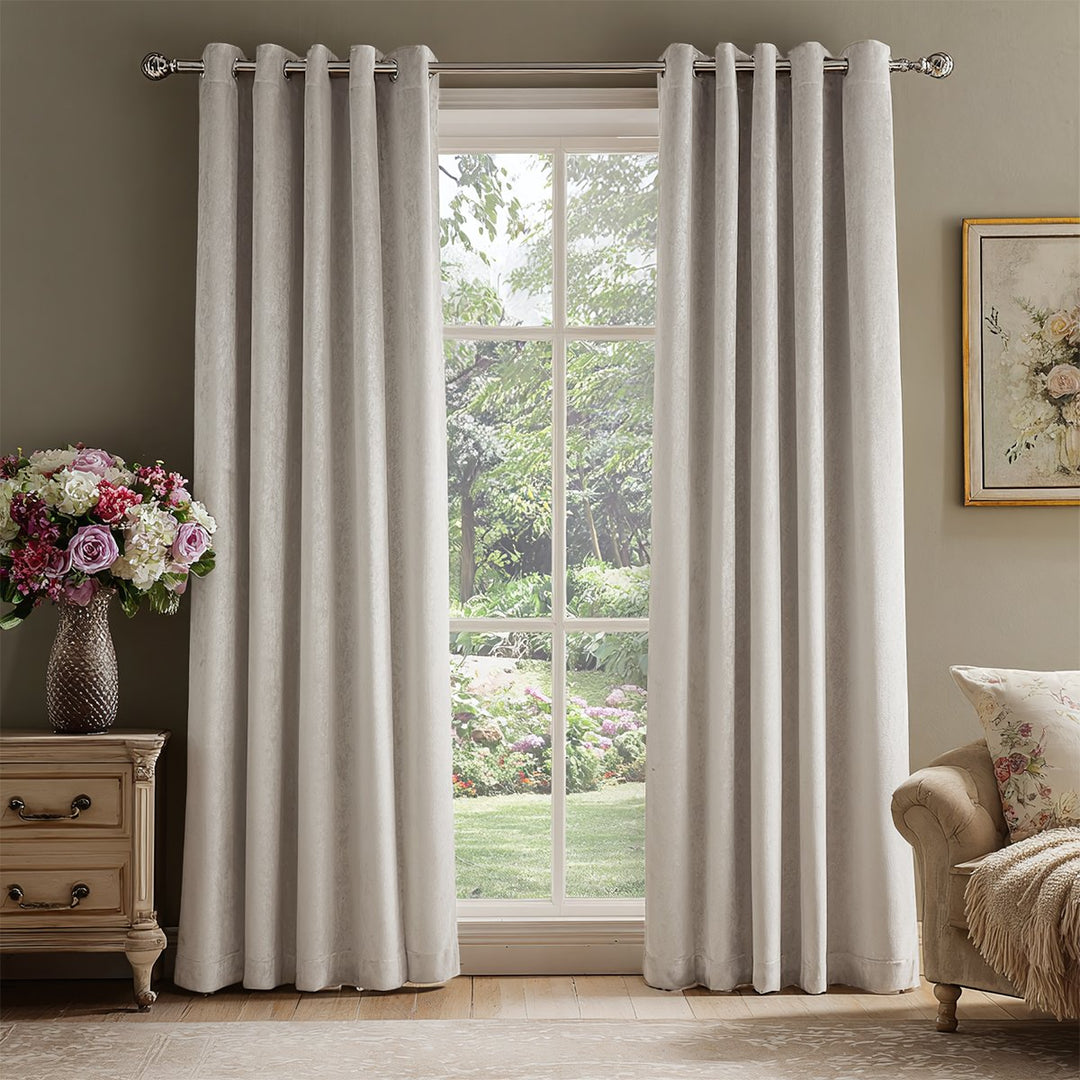 Ember Luxurious Velvet Pleated Thermal Curtains Grommet