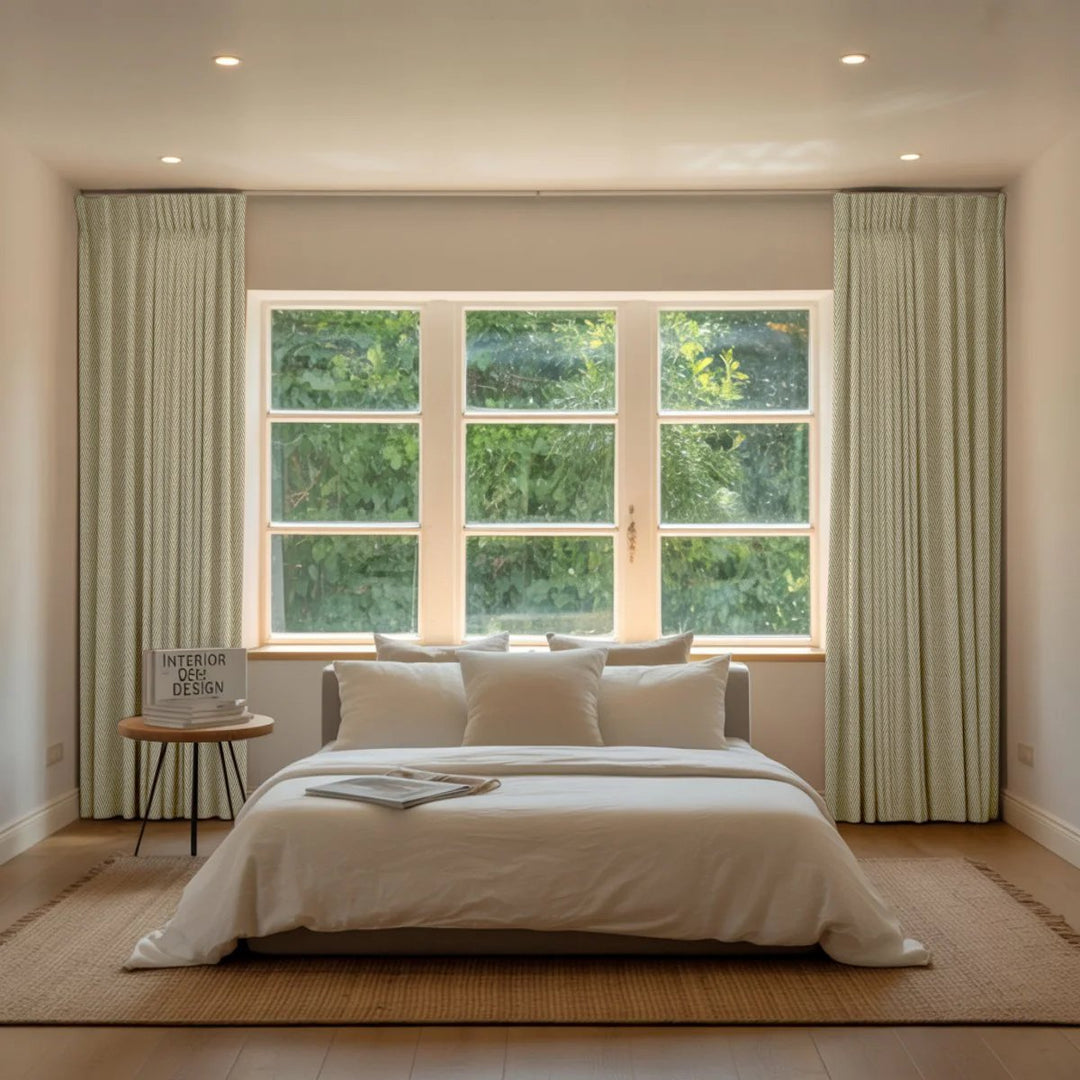 Tweed Premium Herringbone Pattern Custom Pleated Curtains