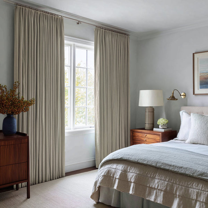 Nocturne Custom 100% Blackout Linen Curtains Pinch Pleat