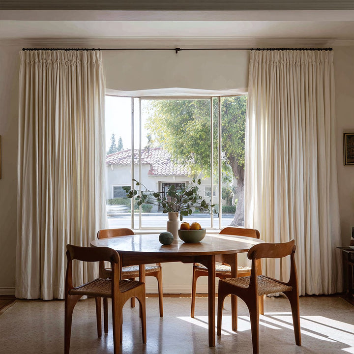 Linen Texture Blackout Pleated Curtains