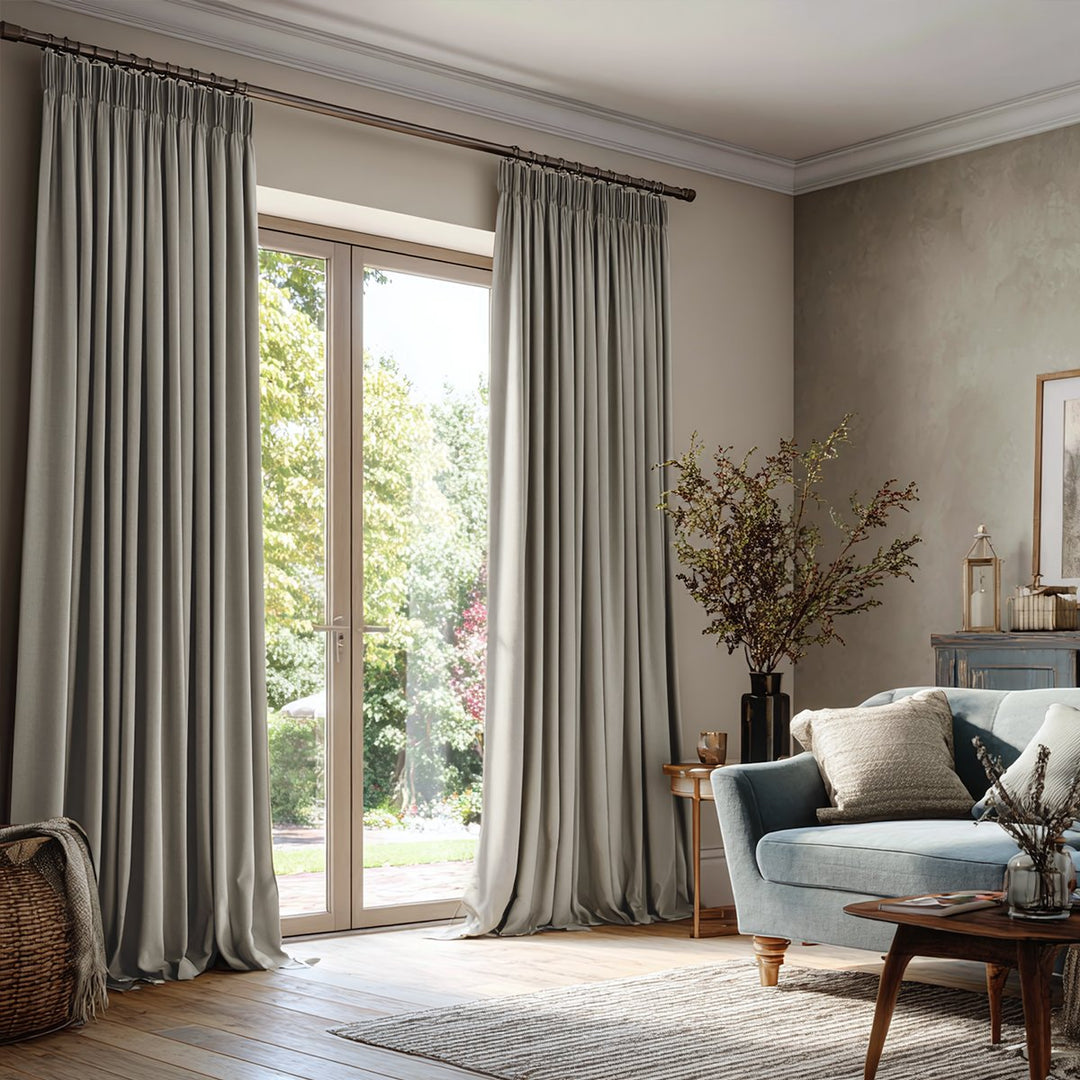 100% Blackout Linen Pleated Curtains