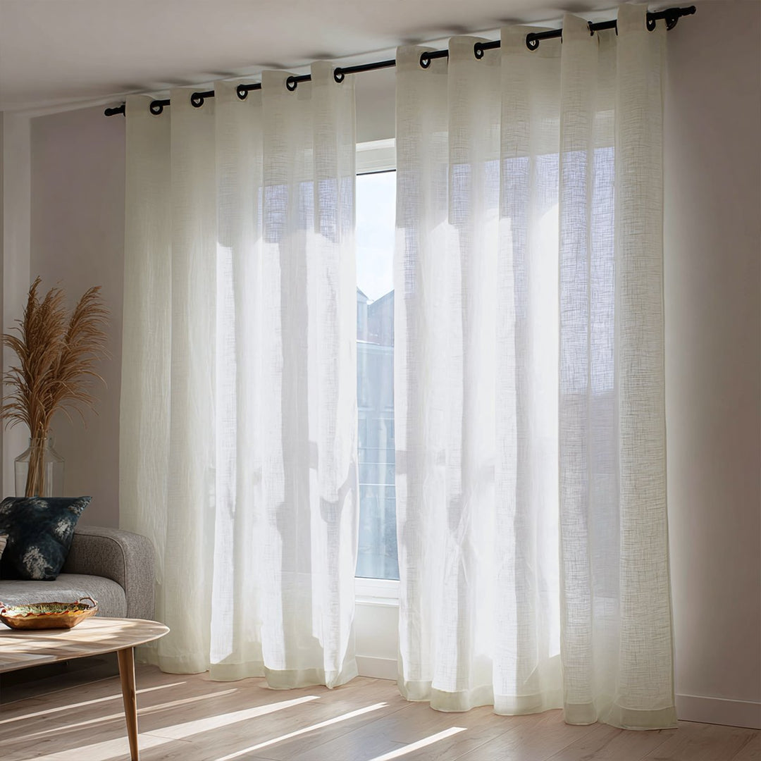 Gauze Linen Blend Sheer Curtains