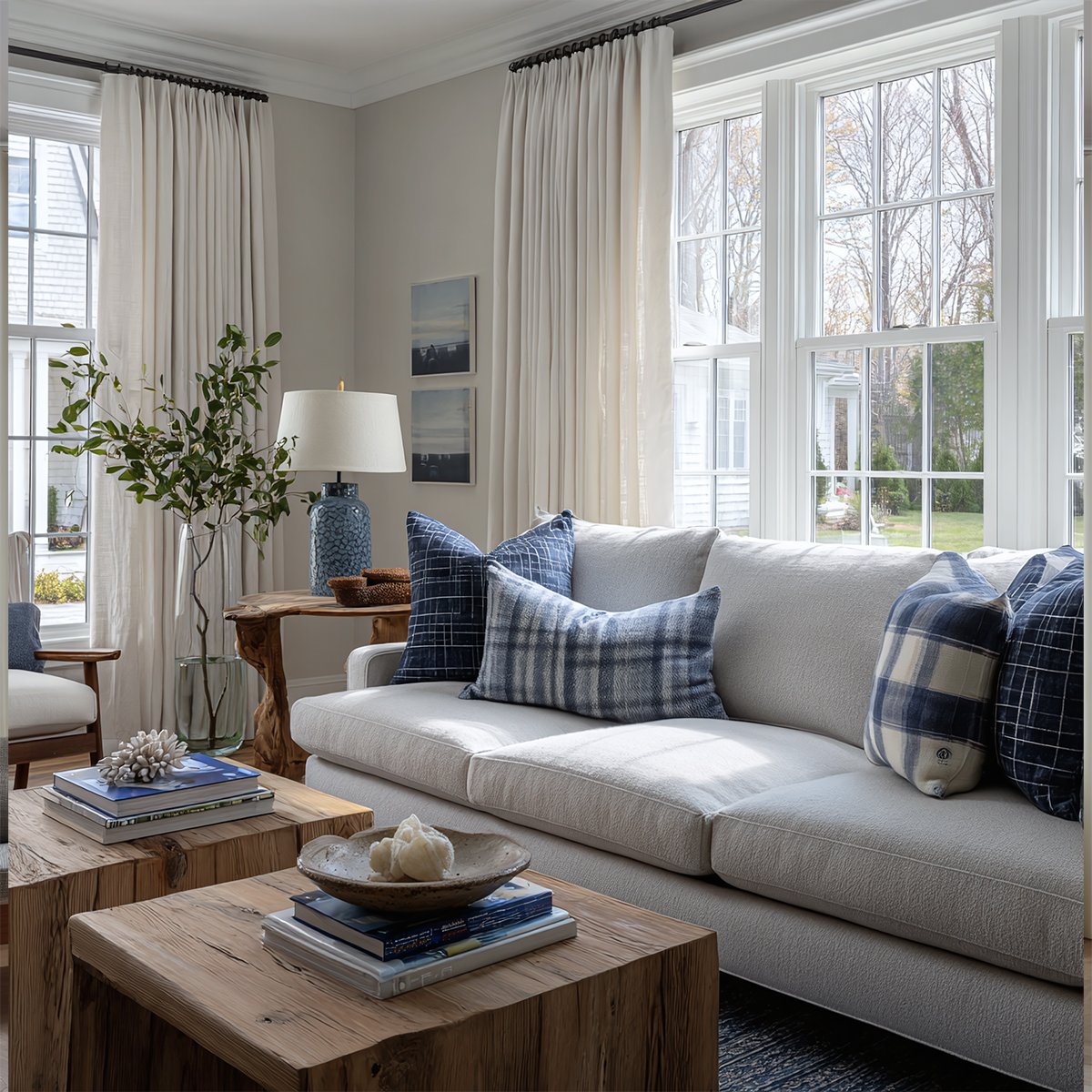Linen pleated living room breathable blackout curtains