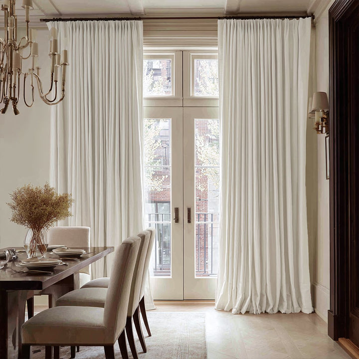 100% Blackout Linen Pleated Curtains