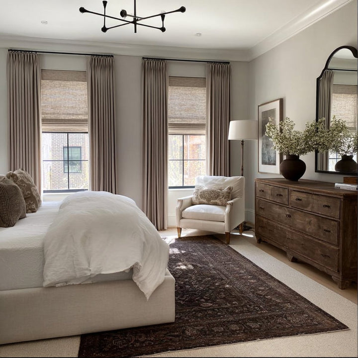 Linum Natural Linen Pleated Blackout Solid Curtains Custom Modern Drapes