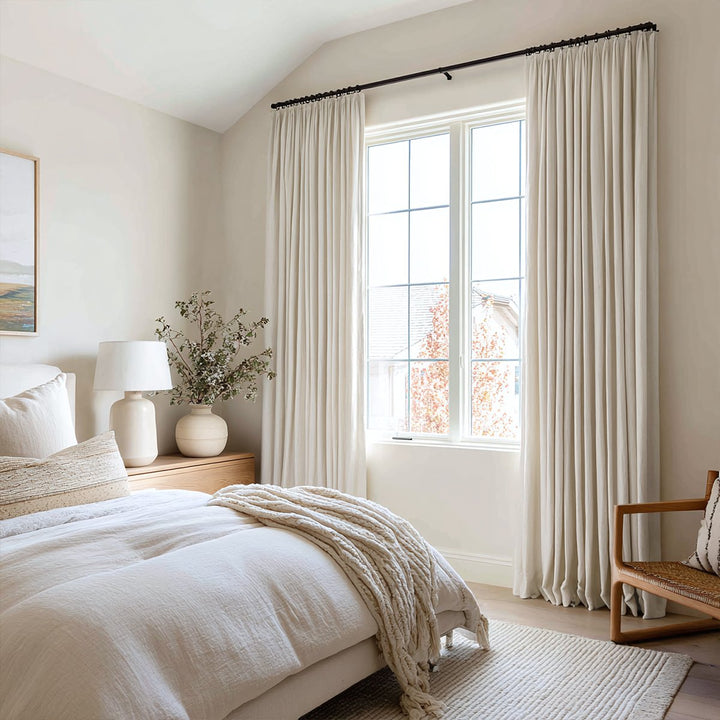 Kinetic 100% Blackout Wood Grain Textured Jacquard Pleated Thermal Curtains