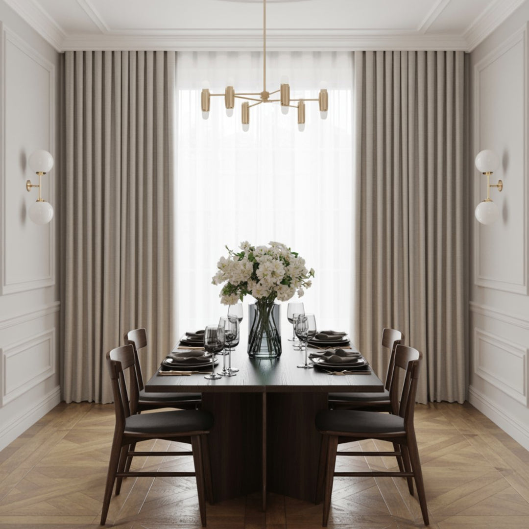 Tweed Premium Herringbone Pattern Custom Pleated Curtains