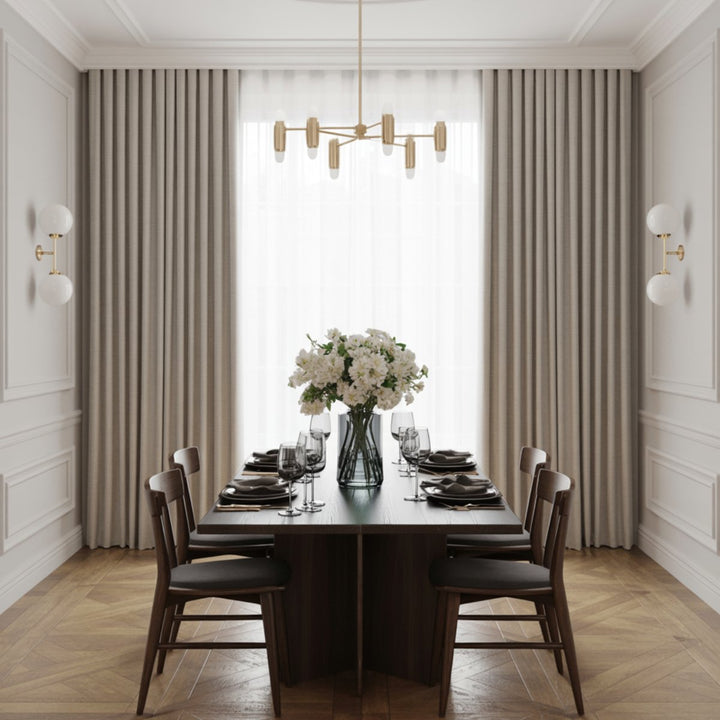 Tweed Premium Herringbone Pattern Custom Pleated Curtains