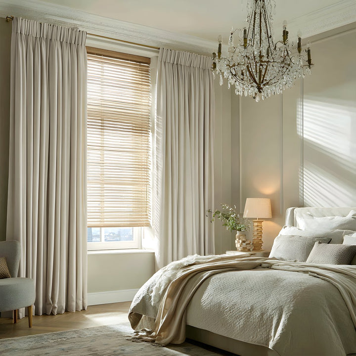 Belgian Linen Pleated Blackout Curtains For Living Room And Bedroom