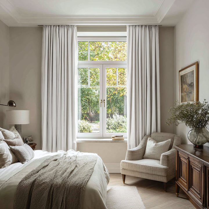 Tactile Linen And Cotton Blackout Pleated Curtains