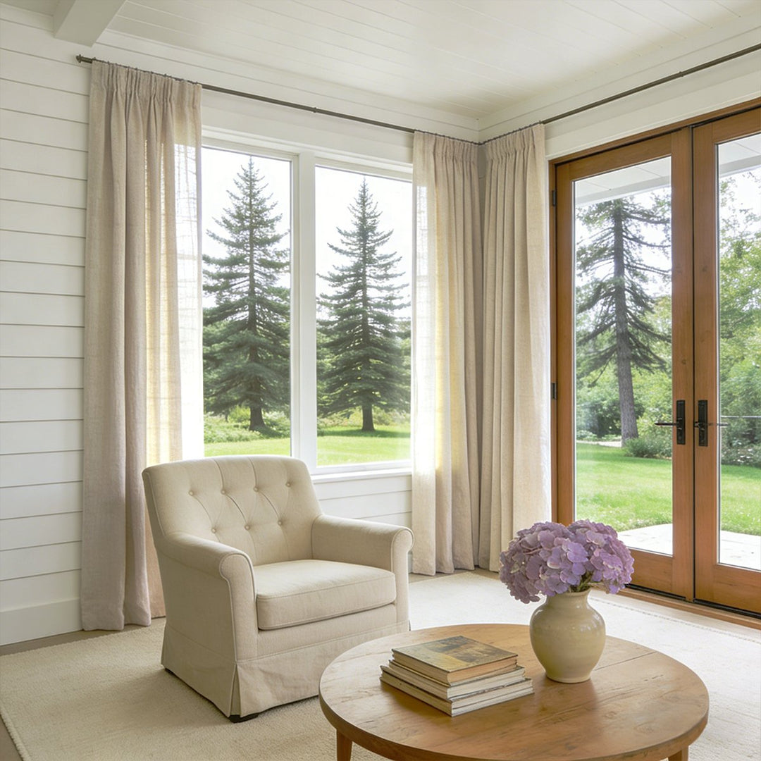 Custom Linen Curtains Bamboo Texture for Living Room Bedroom Made to Measure Window Panels