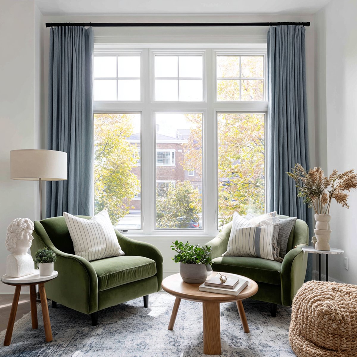 Double-Sided Cotton And Linen Texture, The Darker The Color, The More Light-Blocking The Living Room Curtains