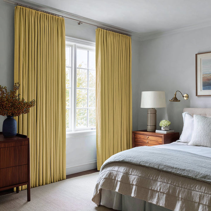 Nocturne Custom 100% Blackout Linen Curtains Pinch Pleat