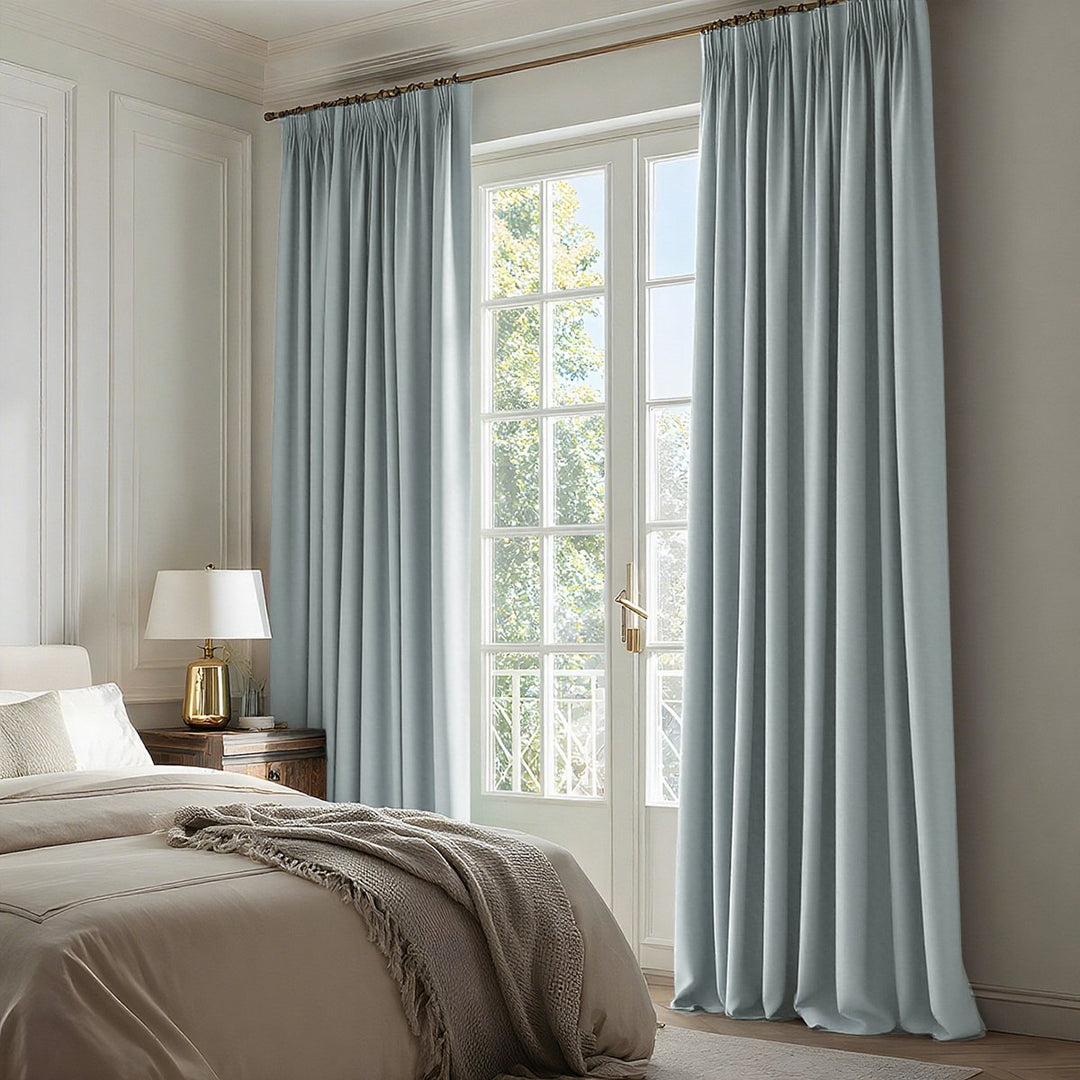 Celeste Cotton Pleated Blackout Curtains For Living Room Bedroom
