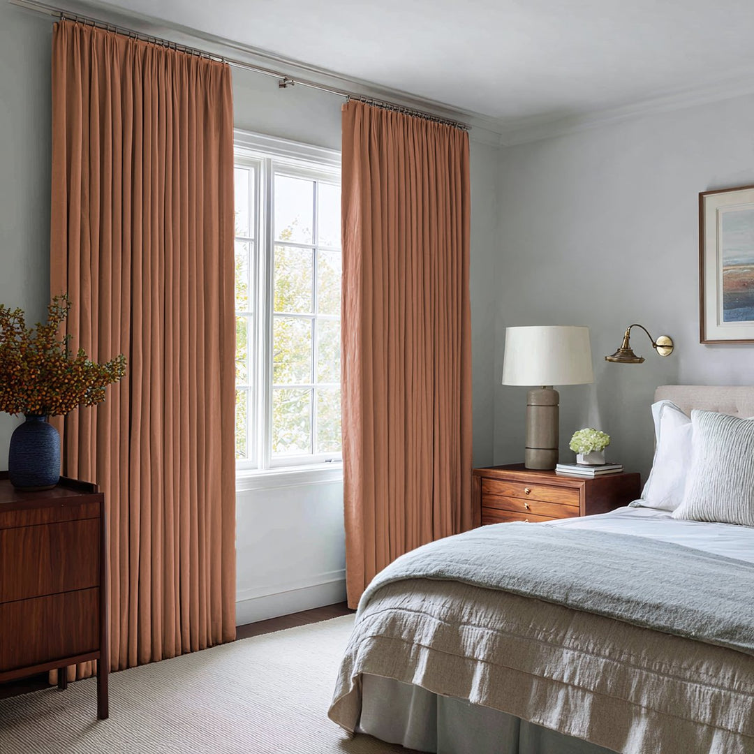 Nocturne Custom 100% Blackout Linen Curtains Pinch Pleat