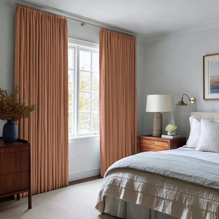 Nocturne Custom 100% Blackout Linen Curtains Pinch Pleat