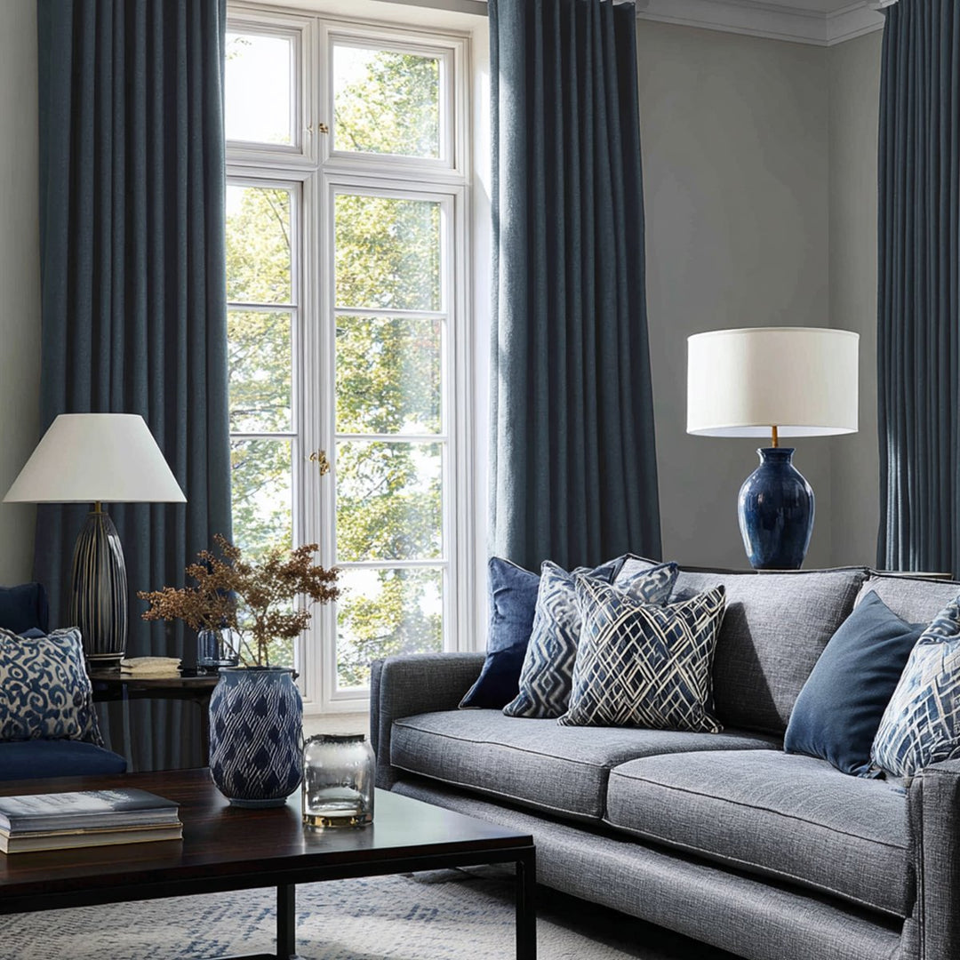 Biface Cotton-Linen Textured 100% Blackout Curtains