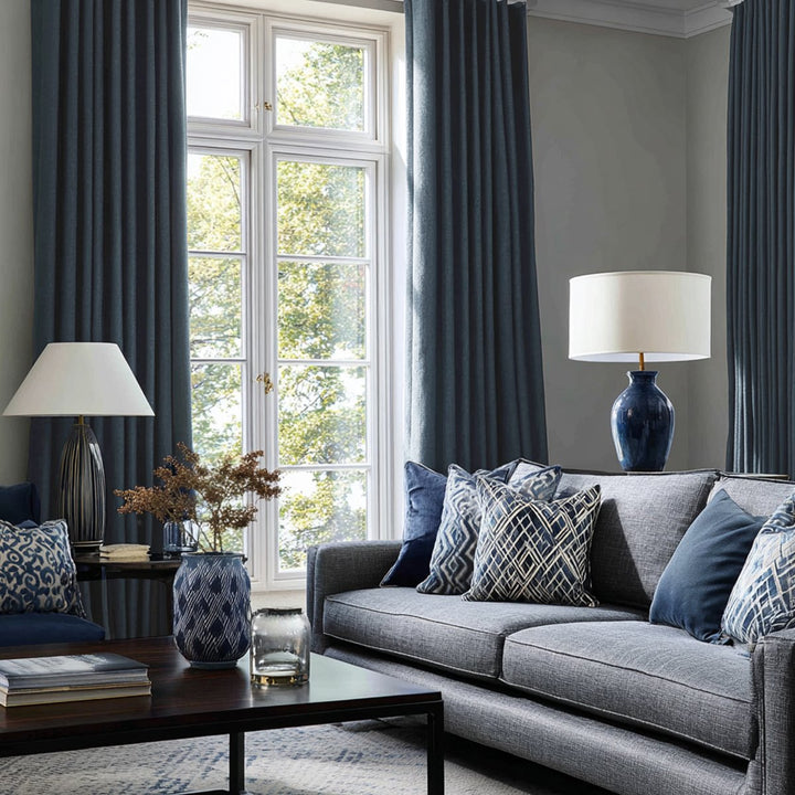 Biface Cotton-Linen Textured 100% Blackout Curtains