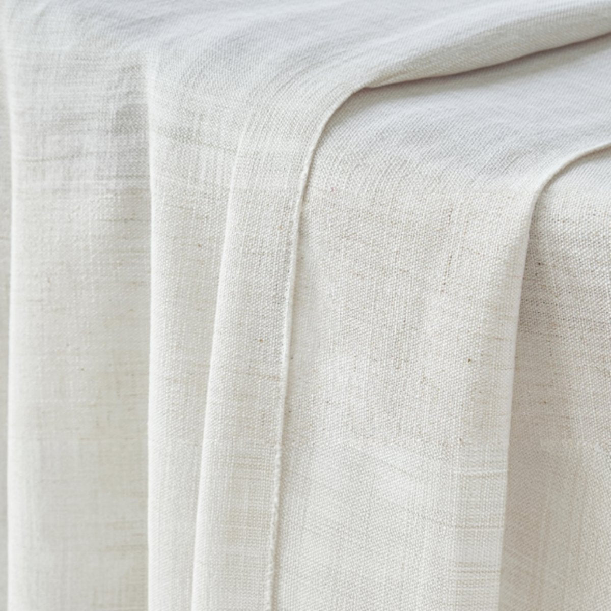 Linen Blend Pleated Curtains Heavyweight Natural Sustainable Custom Elegant Drapes