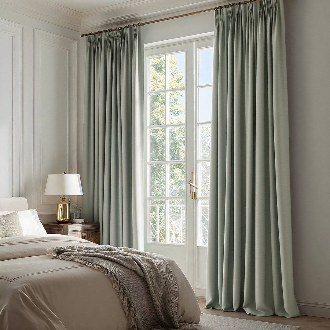 Celeste Cotton Pleated Blackout Curtains For Living Room Bedroom