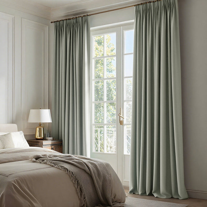 Celeste Cotton Pleated Blackout Curtains For Living Room Bedroom