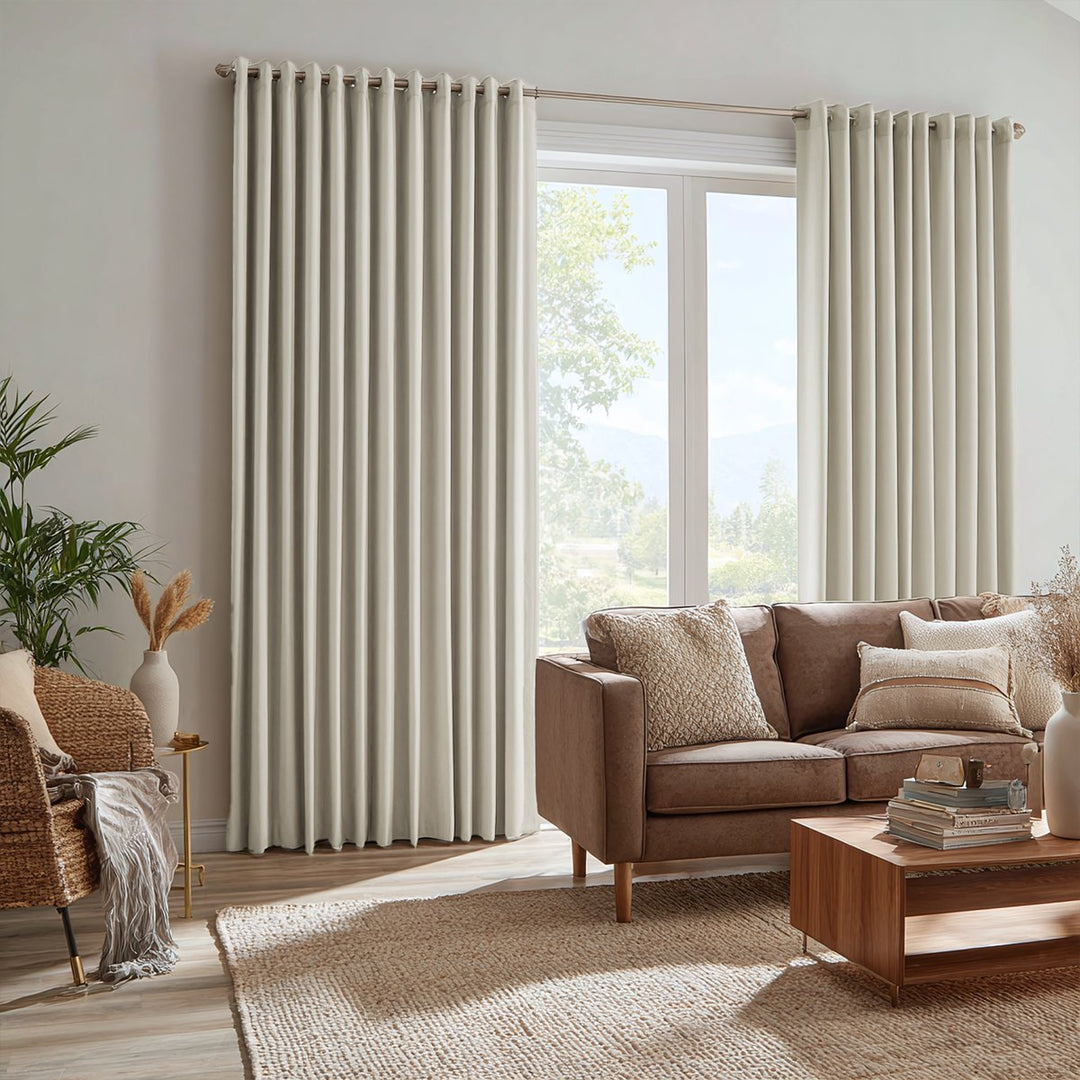 Celeste Cotton Pleated Blackout Curtains For Living Room Bedroom Grommet