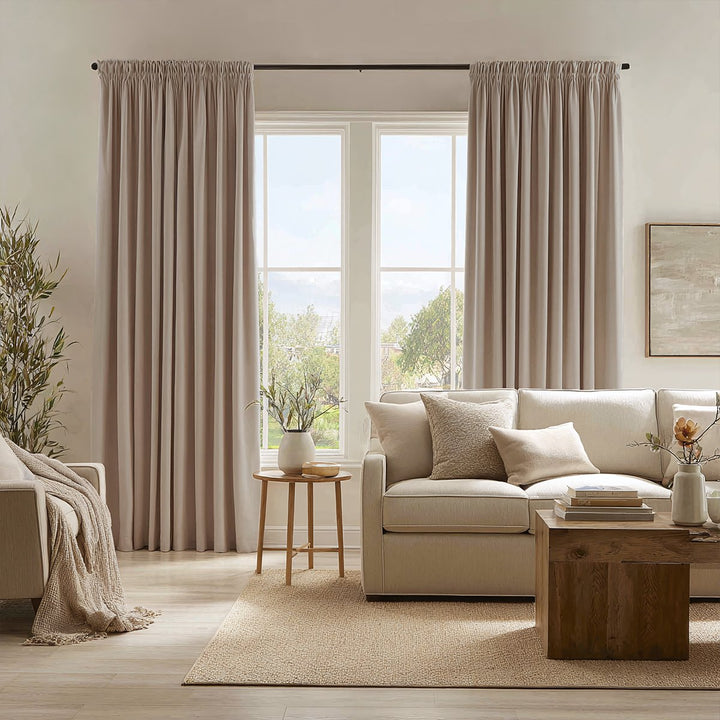 Celeste Cotton Pleated Blackout Curtains For Living Room Bedroom Soft Top