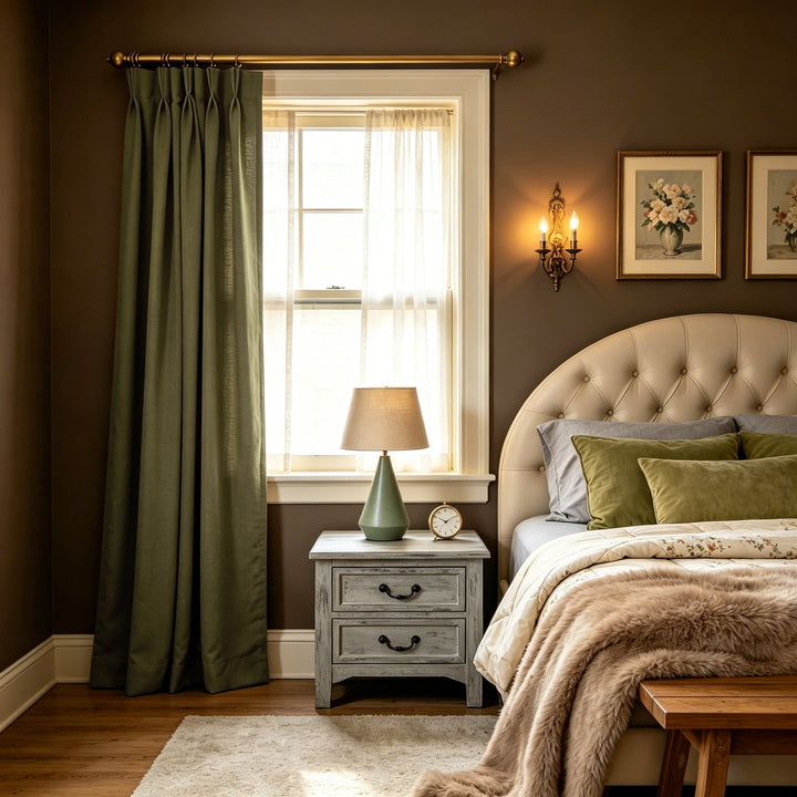 Chevron Custom Herringbone Cotton Blend Pinch Pleat Curtains