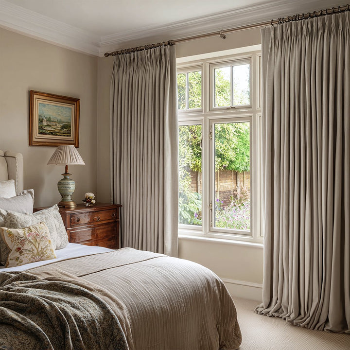 Bulgari Cotton-Linen Textured Blackout And Soundproof Window Curtains