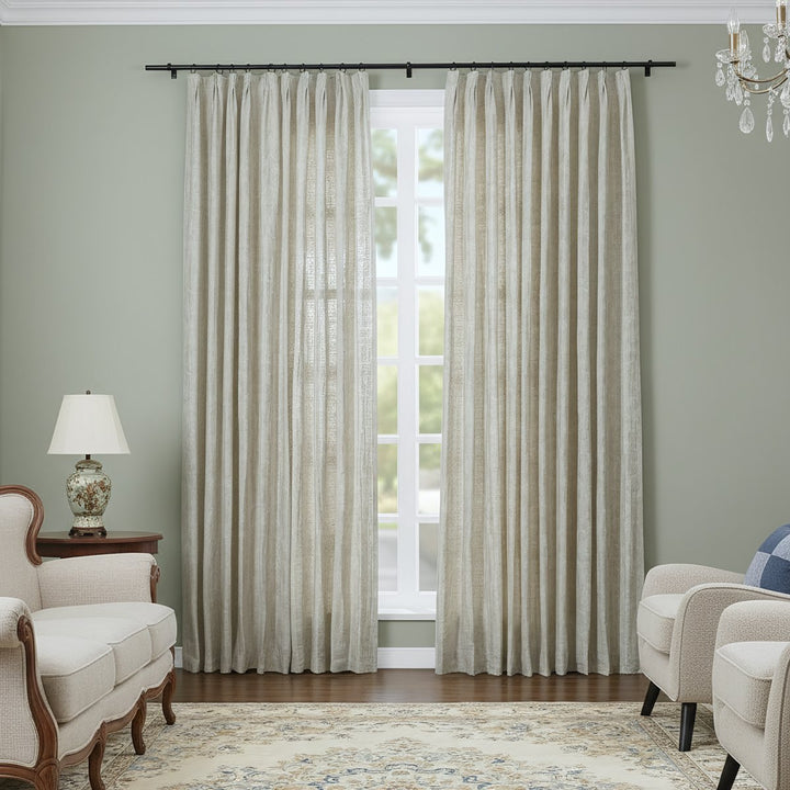Sylvan 100% Linen Sheer Pleated Curtains