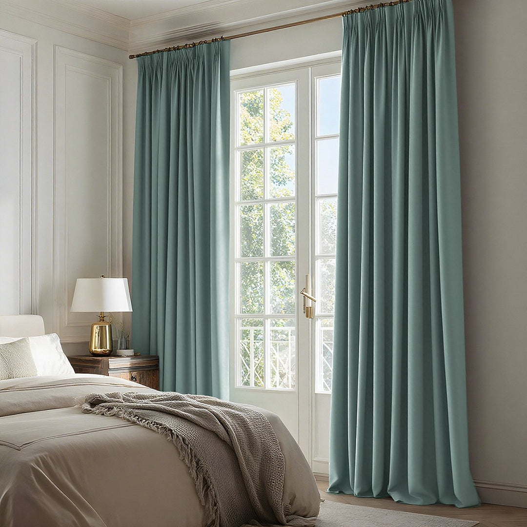 Celeste Cotton Pleated Blackout Curtains For Living Room Bedroom