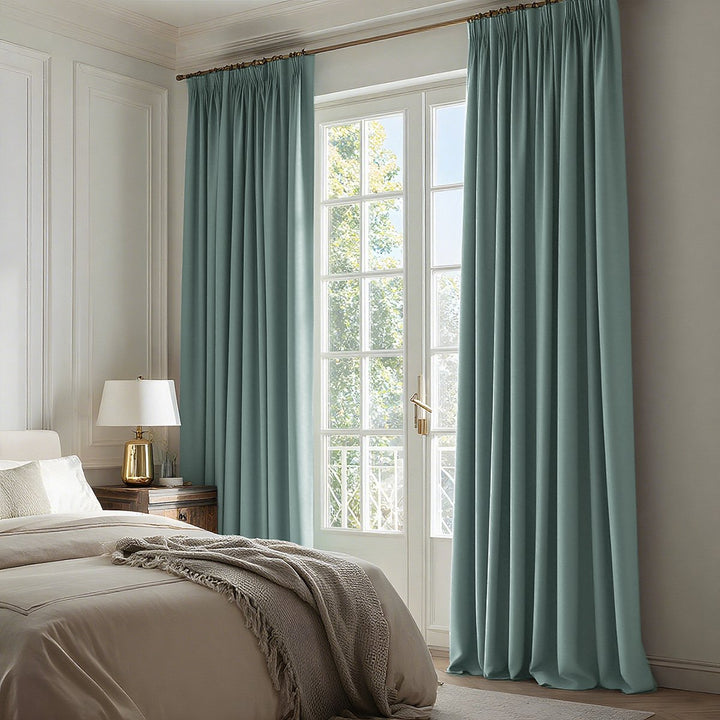 Celeste Cotton Pleated Blackout Curtains For Living Room Bedroom