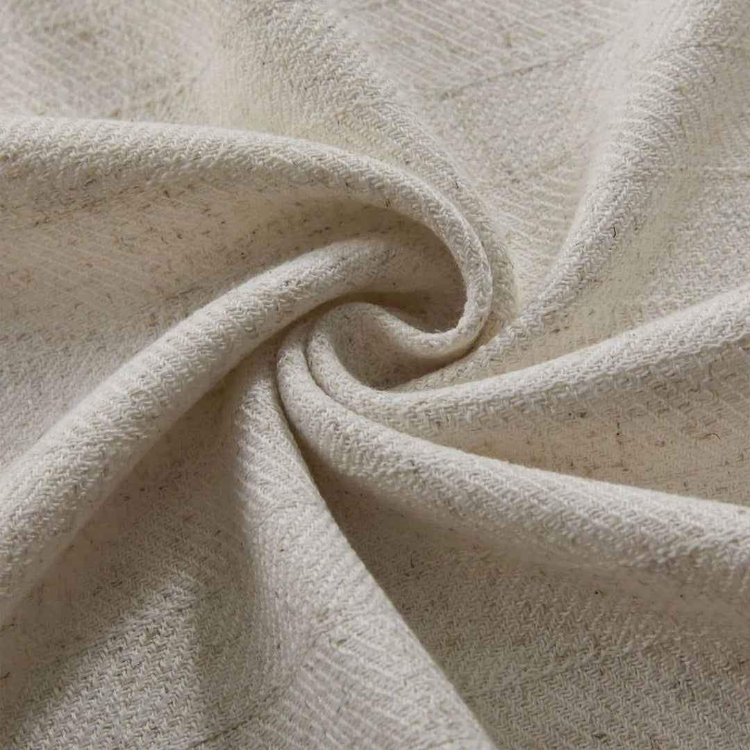 Twill Herringbone Linen Blackout Pleated Curtains