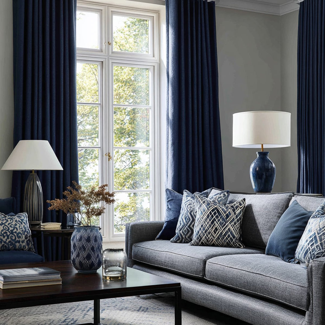 Double-Sided Cotton And Linen Texture, The Darker The Color, The More Light-Blocking The Living Room Curtains