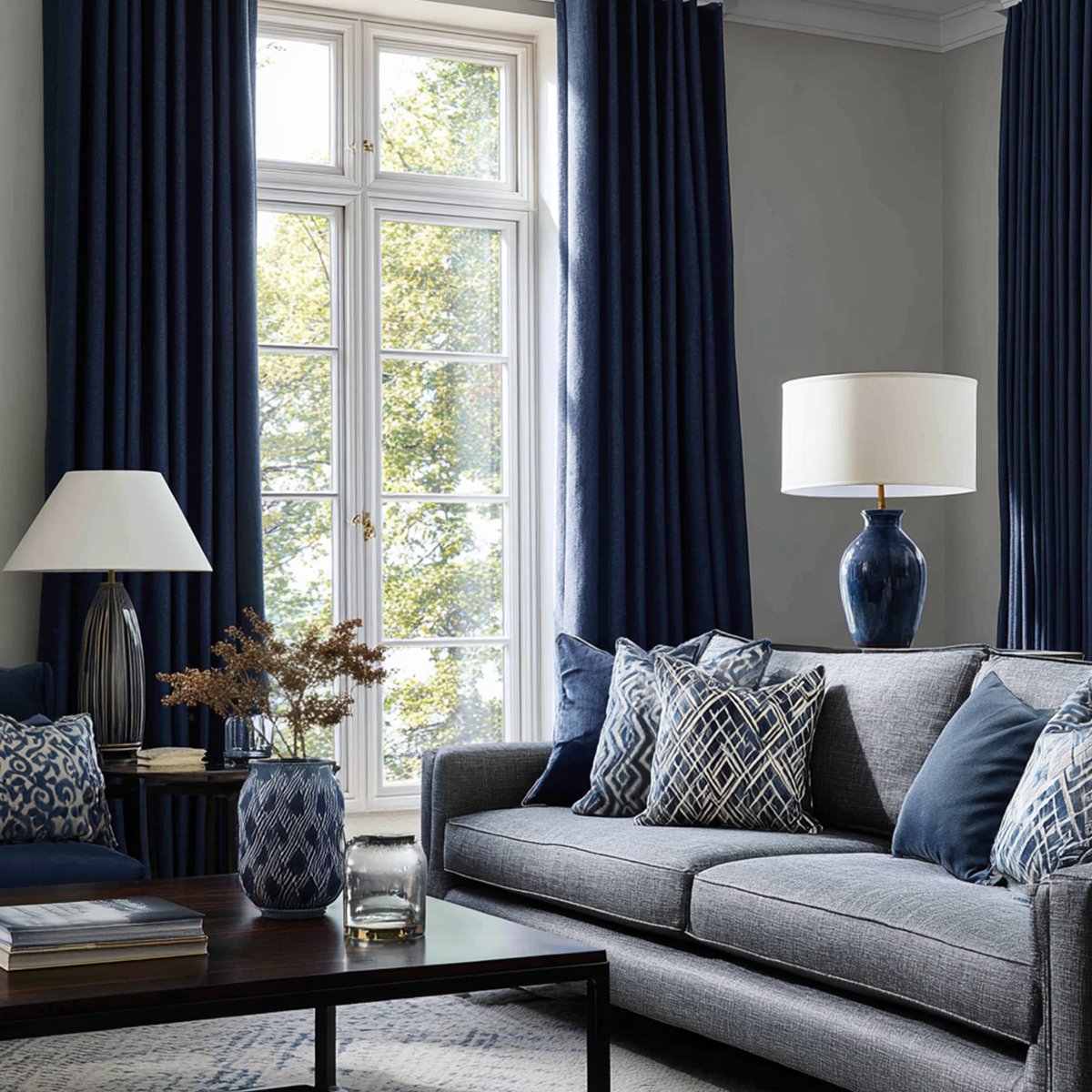 Double-Sided Cotton And Linen Texture, The Darker The Color, The More Light-Blocking The Living Room Curtains