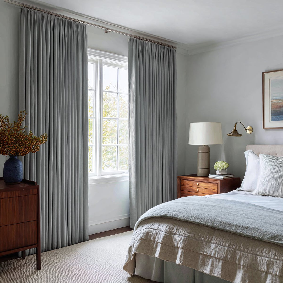 Nocturne 100% Blackout Linen Pleated Curtains