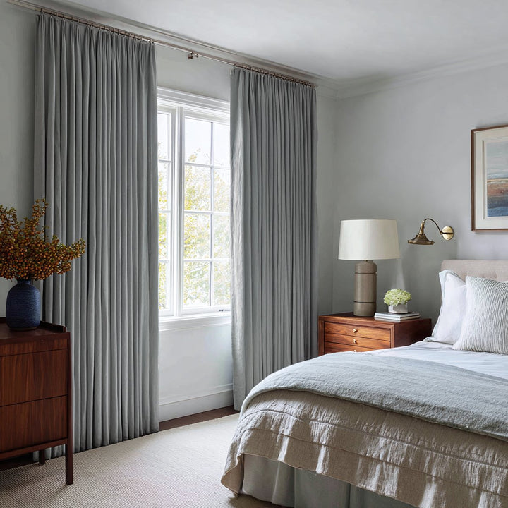 Nocturne 100% Blackout Linen Pleated Curtains