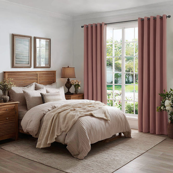 Nest Elegant Velvet Pleated Living Room Bedroom Thermal Curtains Grommet